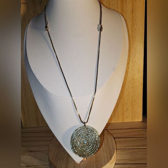 Tablbot Elegant Gold Crystal Pendant Necklace - Picture 1 of 3